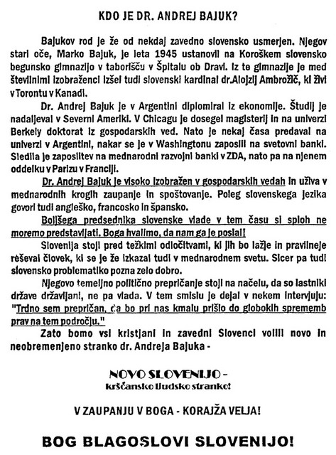 Odkrita cerkvena agitacija - poslanica, ki so jo dobili pri nedeljski maši 8. oktobra 2000 v Hrušici na Gorenjskem. Odkrita cerkvena agitacija - poslanica, ki so jo dobili pri nedeljski maši 8. oktobra 2000 v Hrušici na Gorenjskem.