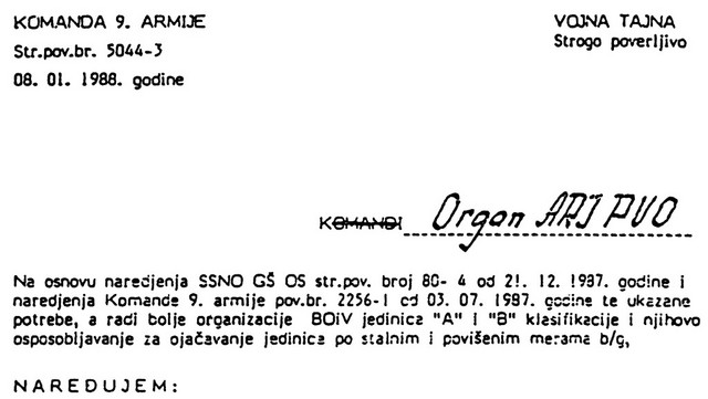 Vojaški dokument 5044-3. Dokument, zaradi katerega se je zgodil procs proti četverici