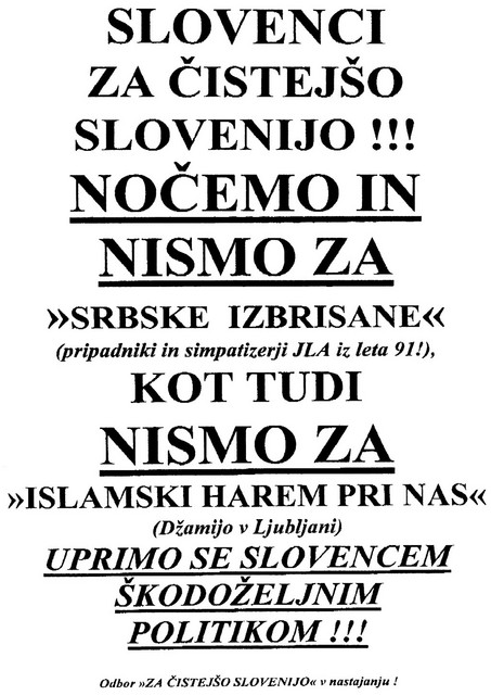 Letak, ki se je na dan človekovih pravic pojavil na Koroškem