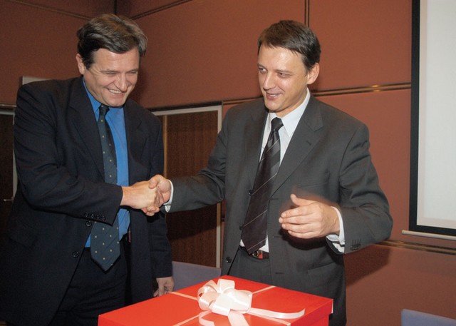 Prijatelja iz LDS: Zdenko Pavček (Viator & Vektor) in Anton Rop (vlada)