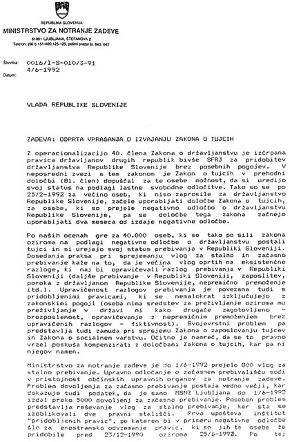 Bavčarjevo pismo. Bavčarjeva 'dilema', ki jo je junija 1992 razgrnil pred Drnovškovo vlado: spoštovati človekove 'pridobljene pravice' ali ne! Bavčarjevo pismo. Bavčarjeva 'dilema', ki jo je junija 1992 razgrnil pred Drnovškovo vlado: spoštovati človekove 'pridobljene pravice' ali ne!