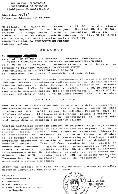 Odločba Janeza Janše Odločba Janeza Janše