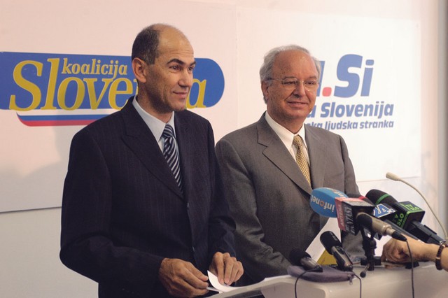 Napad: Janez Janša in Andrej Bajuk