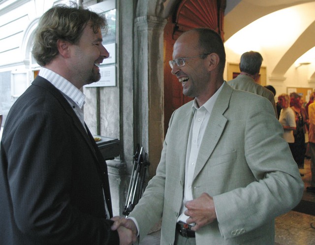 Novinar Jožko Možina in zgodovinar Jože Dežman Novinar Jožko Možina in zgodovinar Jože Dežman