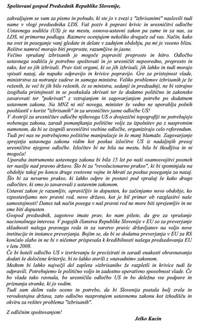 Kacinovo pismo Drnovšku