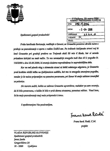 Rodetovo pismo Janši