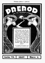 Naslovnica Preroda, lista za treznost in zdravje, 1927