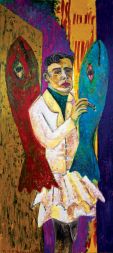 Silvester Plotajs Sicoe: Šaman, 1998, olje na platnu, 220x110cm Silvester Plotajs Sicoe: Šaman, 1998, olje na platnu, 220x110cm