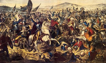 Kosovska bitka (1389) avtorja Adama Stefanovića iz leta 1870