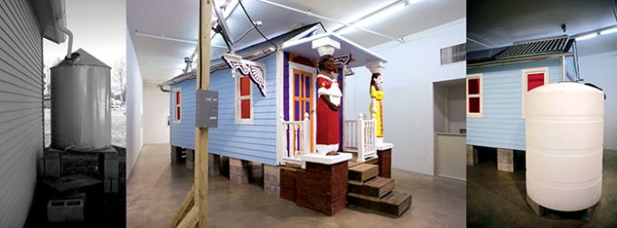 Projekt &raquo;New Orleans&laquo;, 2008: instalacija značilne hiše (Shotgun House) z zbiralnikom za deževnico, ki jo je po preučitvi pozitivnih posledic orkana Katrina predstavila v sloviti newyorški galeriji Max Protech Gallery kot študijski primer sodobne arhitekture.