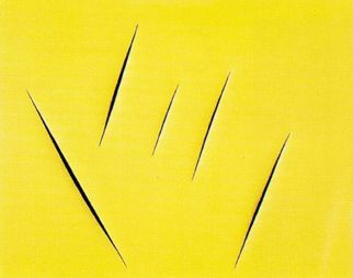 Lucio Fontana: Concept Spatiale/koncept prostora, 1959, platno 100 x 125 cm